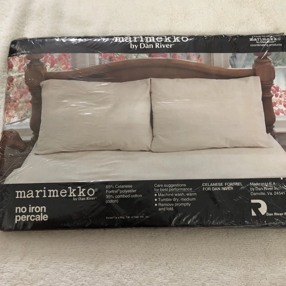 Vintage Marimekko by Dan River Twin Flat Sheet. Gray and White Stripes New - Picture 4 of 6